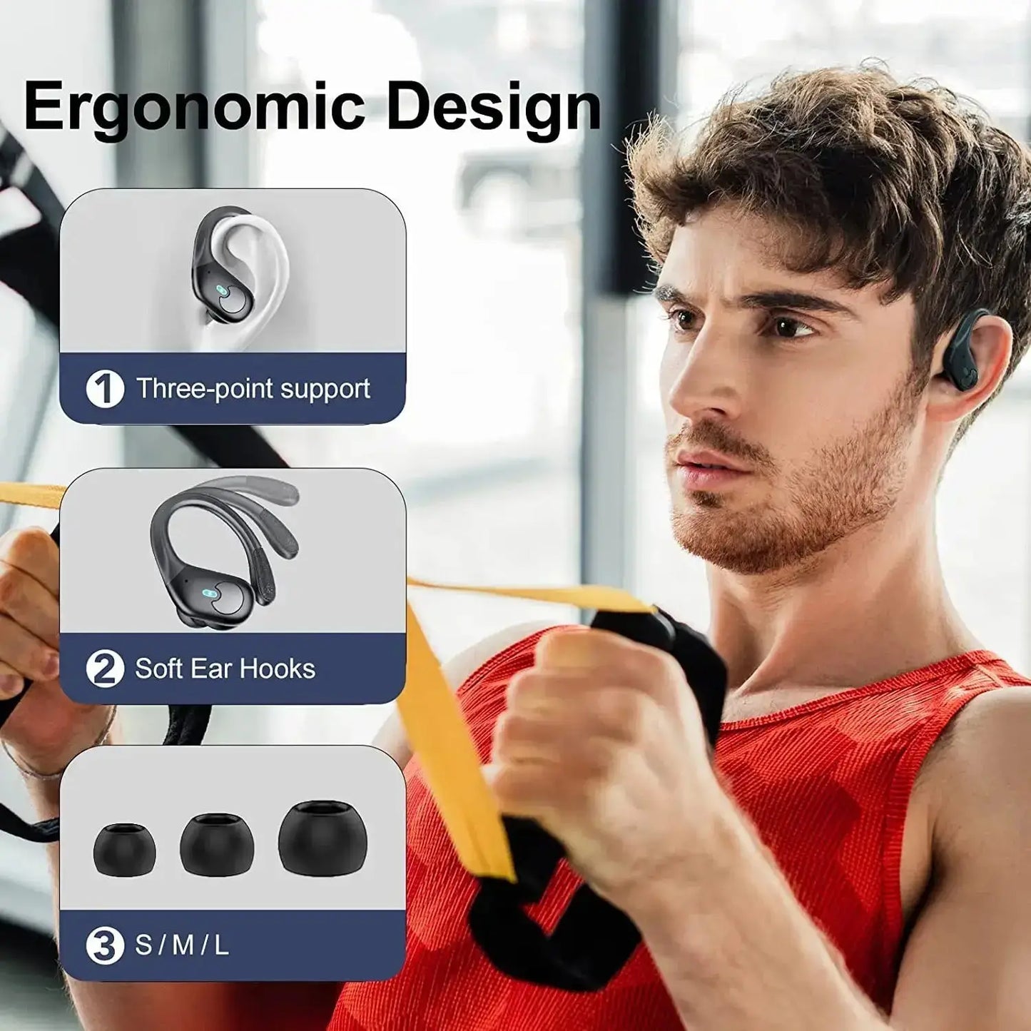 BX30 Sport Wireless Earbuds - 60H, LED Display, IPX7 - Lxvox
