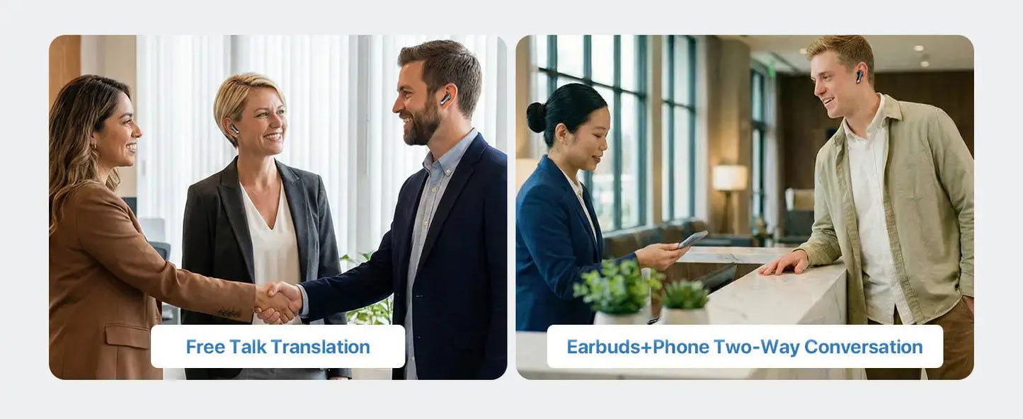 3-in-1 AI Translator Earbuds with Smart Screen Case (157 Languages) - Lxvox