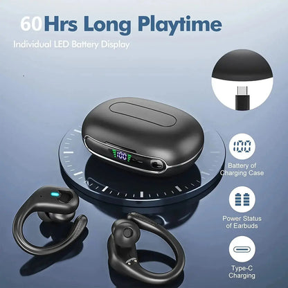 BX30 Sport Wireless Earbuds - 60H, LED Display, IPX7 - Lxvox