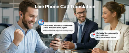 3-in-1 AI Translator Earbuds with Smart Screen Case (157 Languages) - Lxvox