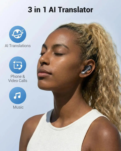 3-in-1 AI Translator Earbuds with Smart Screen Case (157 Languages) - Lxvox