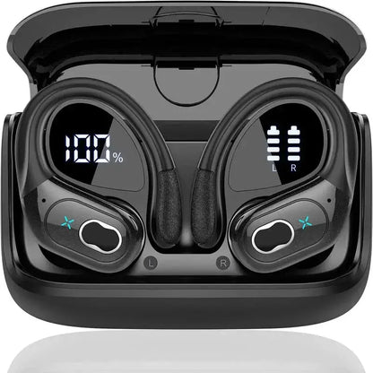 Professional Sports Bluetooth Headset - 75H Playtime, LED Display - Lxvox