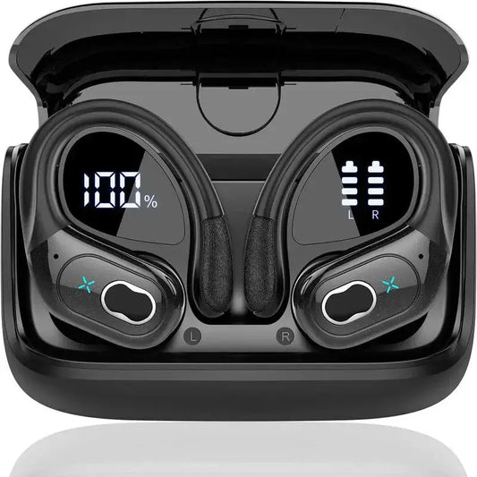 Professional Sports Bluetooth Headset - 75H Playtime, LED Display - Lxvox