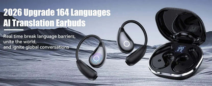 Professional AI Translator Earbuds - 164 Lang, Audio Video Call - Lxvox