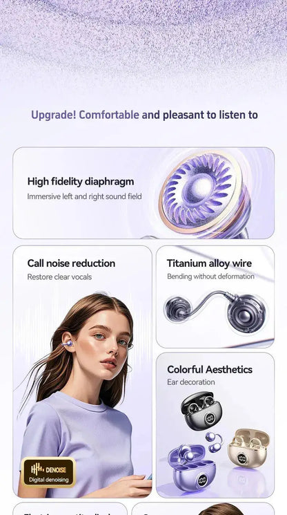 Professional Open-Ear Bluetooth Earbuds - 14.2mm, Bluetooth 5.4 - Lxvox