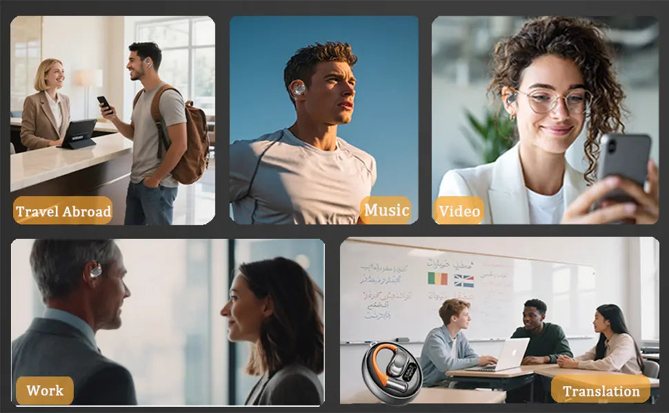 AI Translator Earbuds - 144 Languages Support with 60H Battery Life - Lxvox