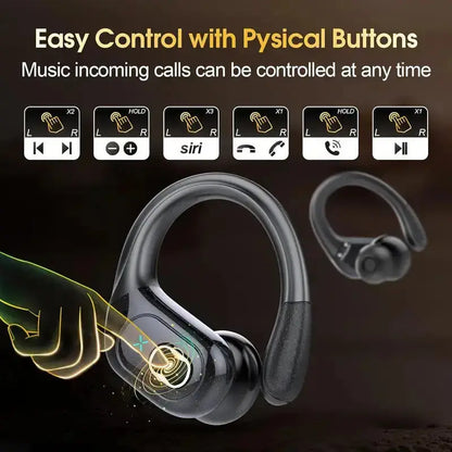 Professional Sports Bluetooth Headset - 75H Playtime, LED Display - Lxvox