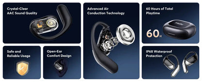 AI Translator Earbuds OWS with Smart Screen - 144 Languages, 60H Battery Life - Lxvox