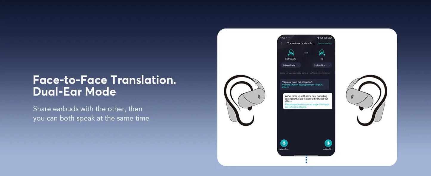 AI Translator Earbuds OWS with Smart Screen - 144 Languages, 60H Battery Life - Lxvox