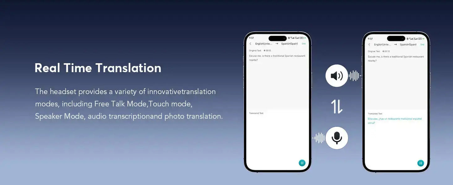AI Translator Earbuds OWS with Smart Screen - 144 Languages, 60H Battery Life - Lxvox