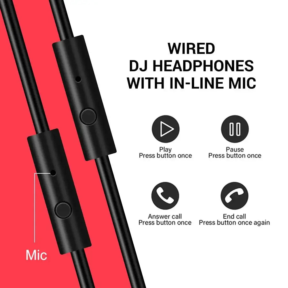 Professional DJ Studio Headphones - Dual-Jack, 40mm Quality Sound - Lxvox
