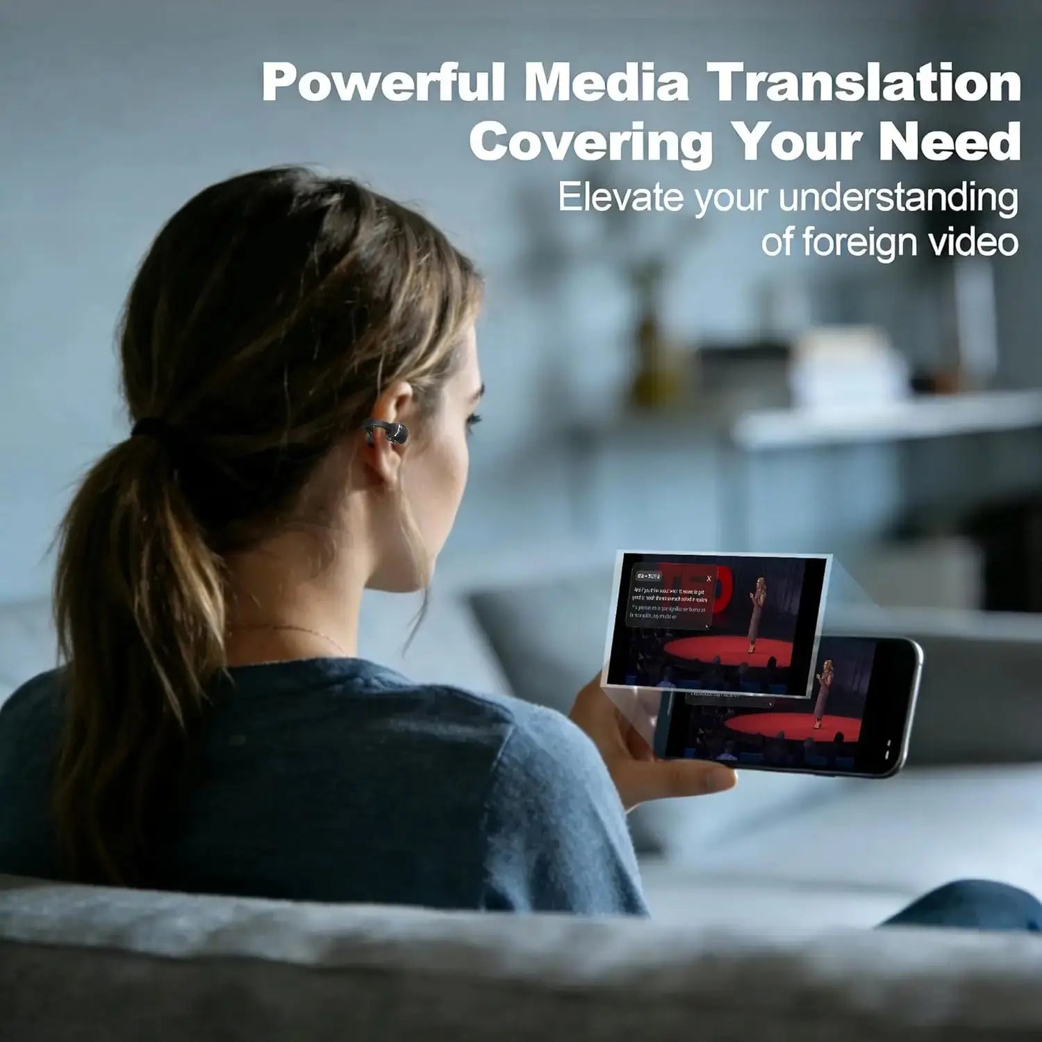 Professional AI Chip Translator Earbuds - App-Free, 60H, BT 6.0 - Lxvox