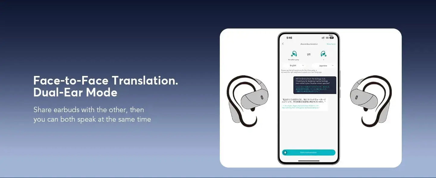 Professional AI Translator Earbuds - 188 Languages, 36H Battery Life - Lxvox