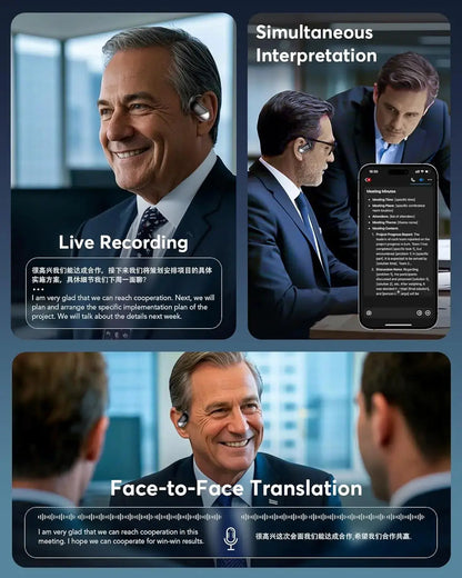 AI Translator Earbuds OWS with Smart Screen - 144 Languages, 60H Battery Life - Lxvox