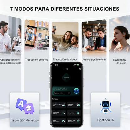 AI Translator Earbuds with LCD Touchscreen - 164 Lang, 70H - Lxvox