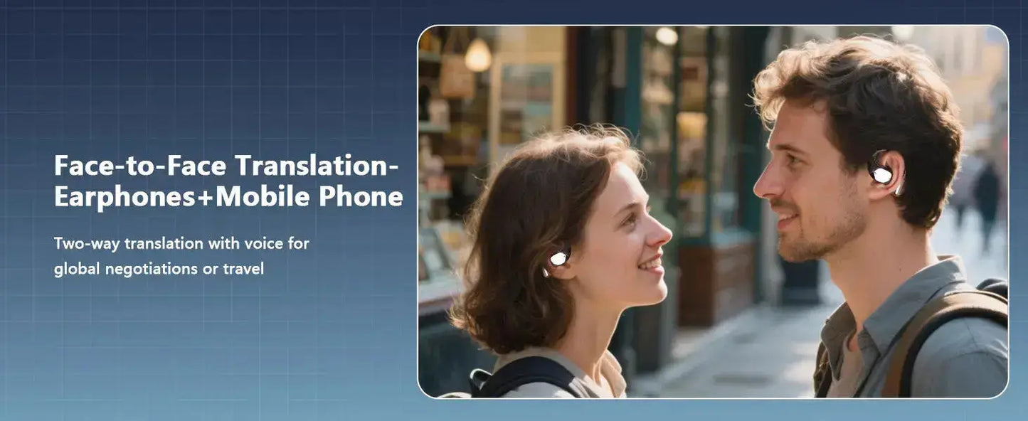 Professional AI Translator Earbuds for Effortless Communication | 164 Languages, 80 Hours Battery Life - Lxvox