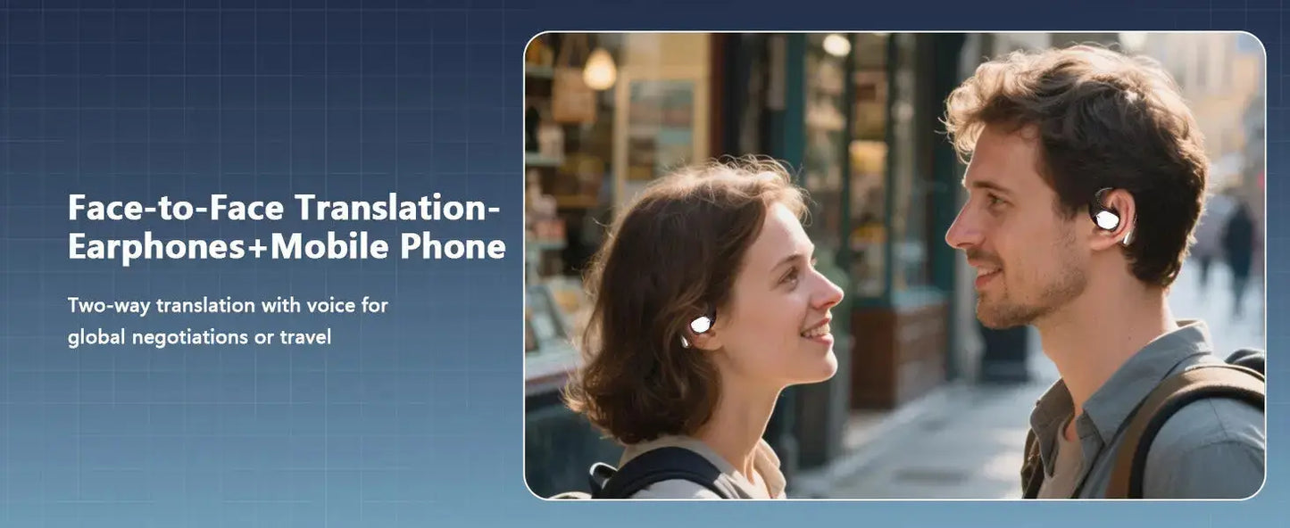 Professional AI Translator Earbuds for Effortless Communication | 164 Languages, 80 Hours Battery Life - Lxvox