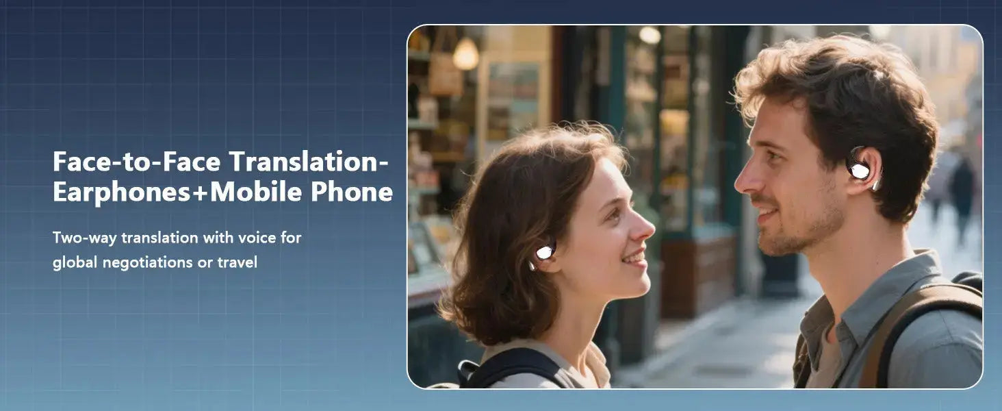 Professional AI Translator Earbuds for Effortless Communication | 164 Languages, 80 Hours Battery Life - Lxvox
