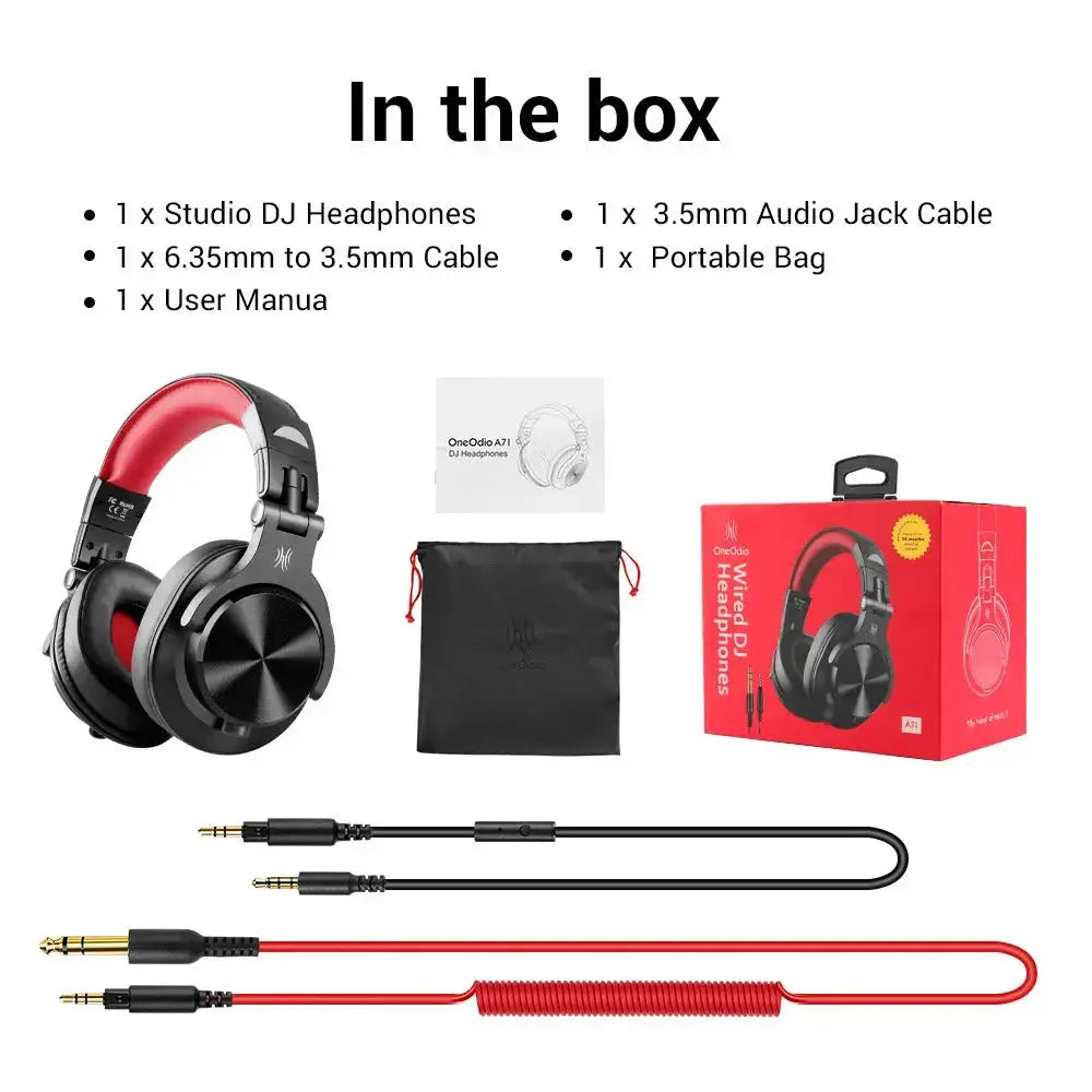 Professional DJ Studio Headphones - Dual-Jack, 40mm Quality Sound - Lxvox