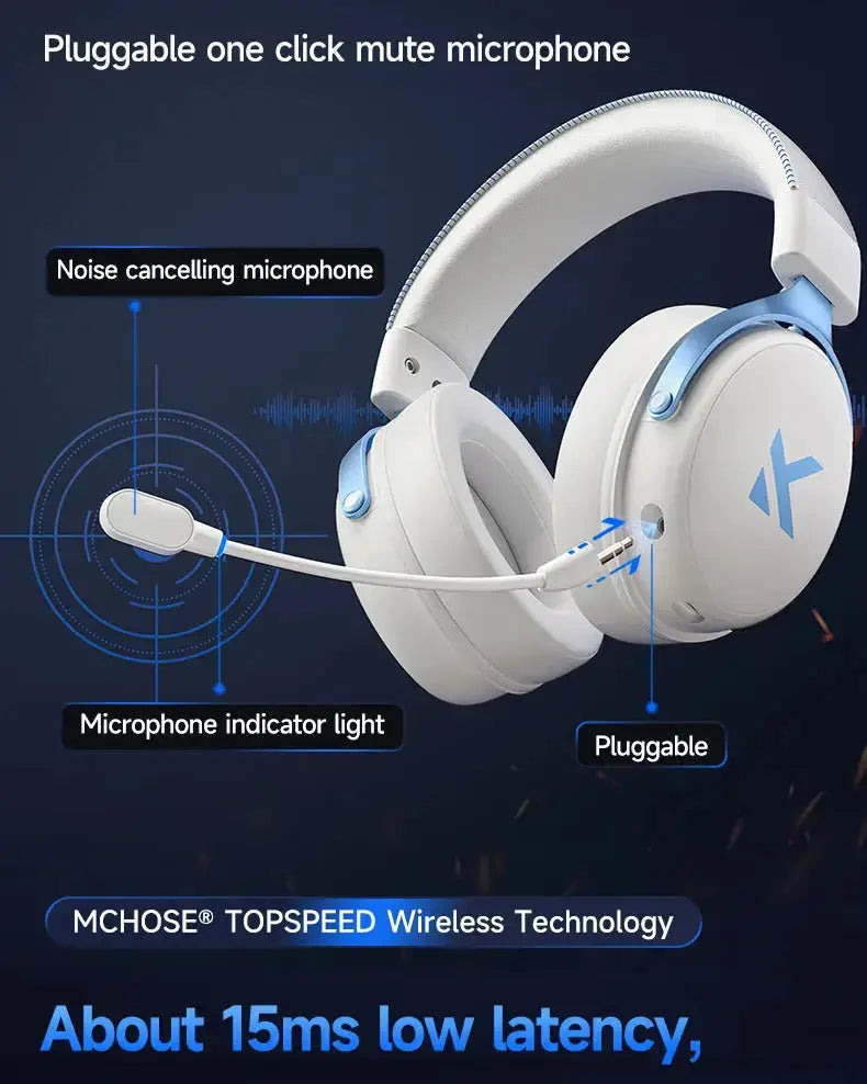 Professional Wireless Gaming Headset - TOPSPEED 7.1, 4-Mode with AI Mic - Lxvox