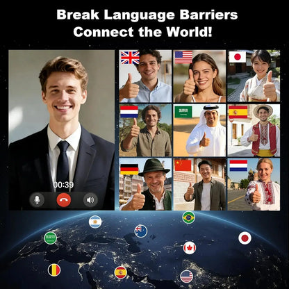 Professional AI Chip Translator Earbuds - App-Free, 60H, BT 6.0 - Lxvox