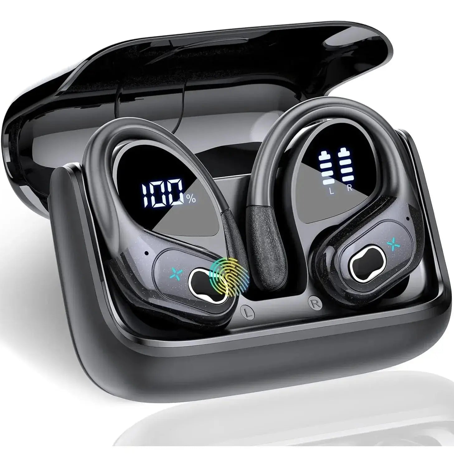 Professional Sports Bluetooth Headset - 75H Playtime, LED Display - Lxvox