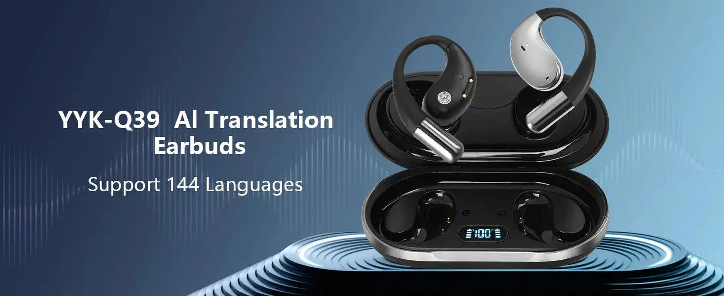 Professional AI Translator Earbuds for Effortless Communication | 164 Languages, 80 Hours Battery Life - Lxvox