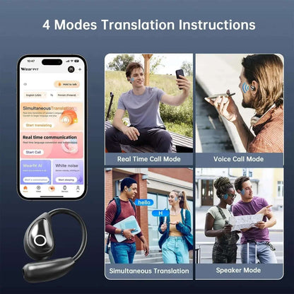 Professional AI Translator Earbuds - 164 Lang, Audio Video Call - Lxvox