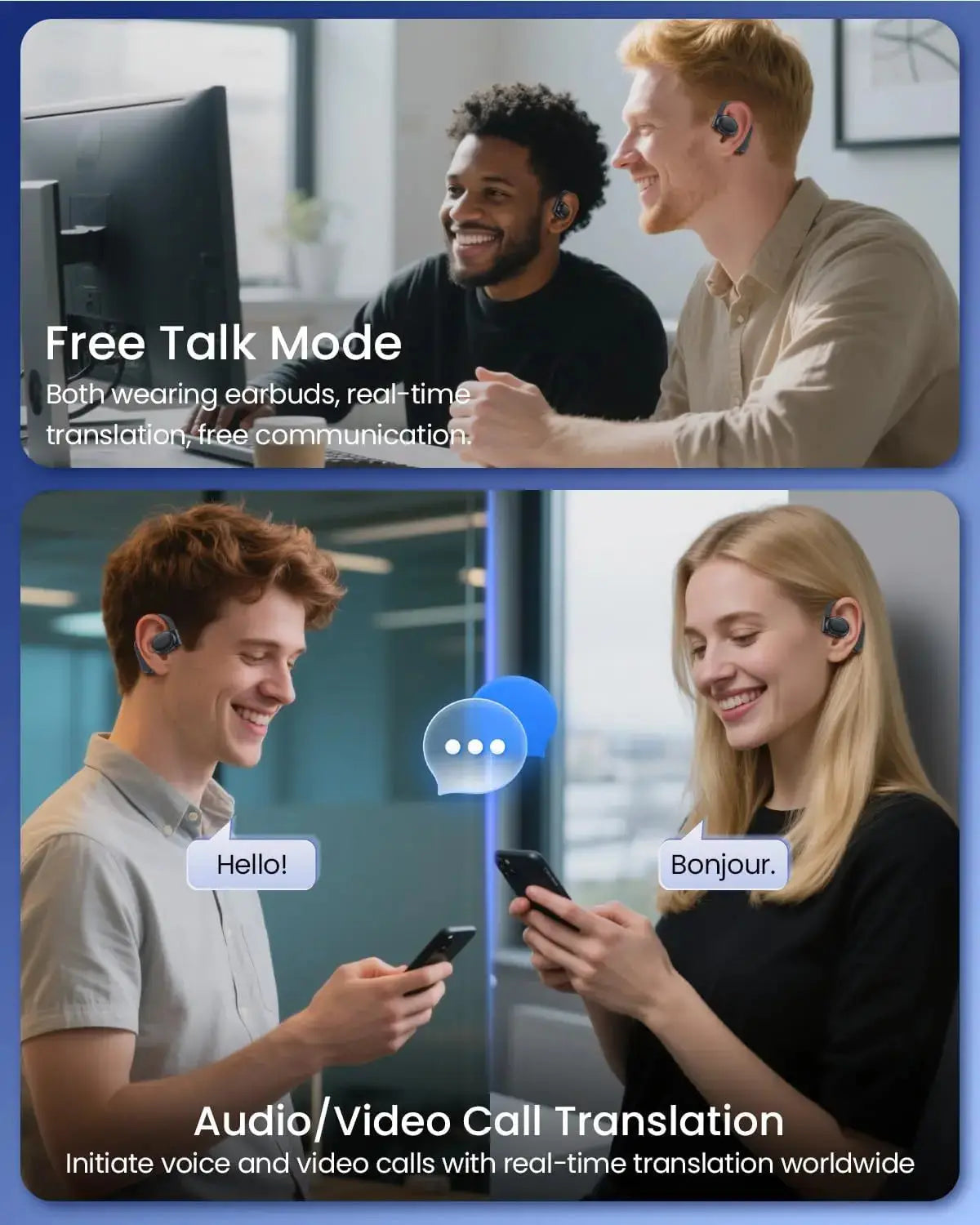 Professional AI Translator Earbuds - 164 Languages, 80 Hours of Wireless Clarity - Lxvox