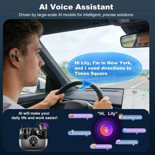 Professional AI Chip Translator Earbuds - App-Free, 60H, BT 6.0 - Lxvox
