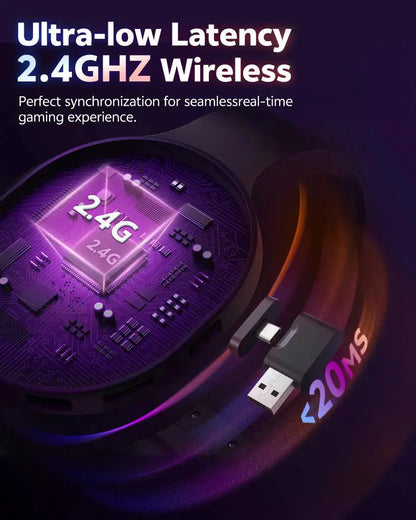 Professional Wireless Gaming Headset - 100H Battery Life, Triple-Mode Audio - Lxvox