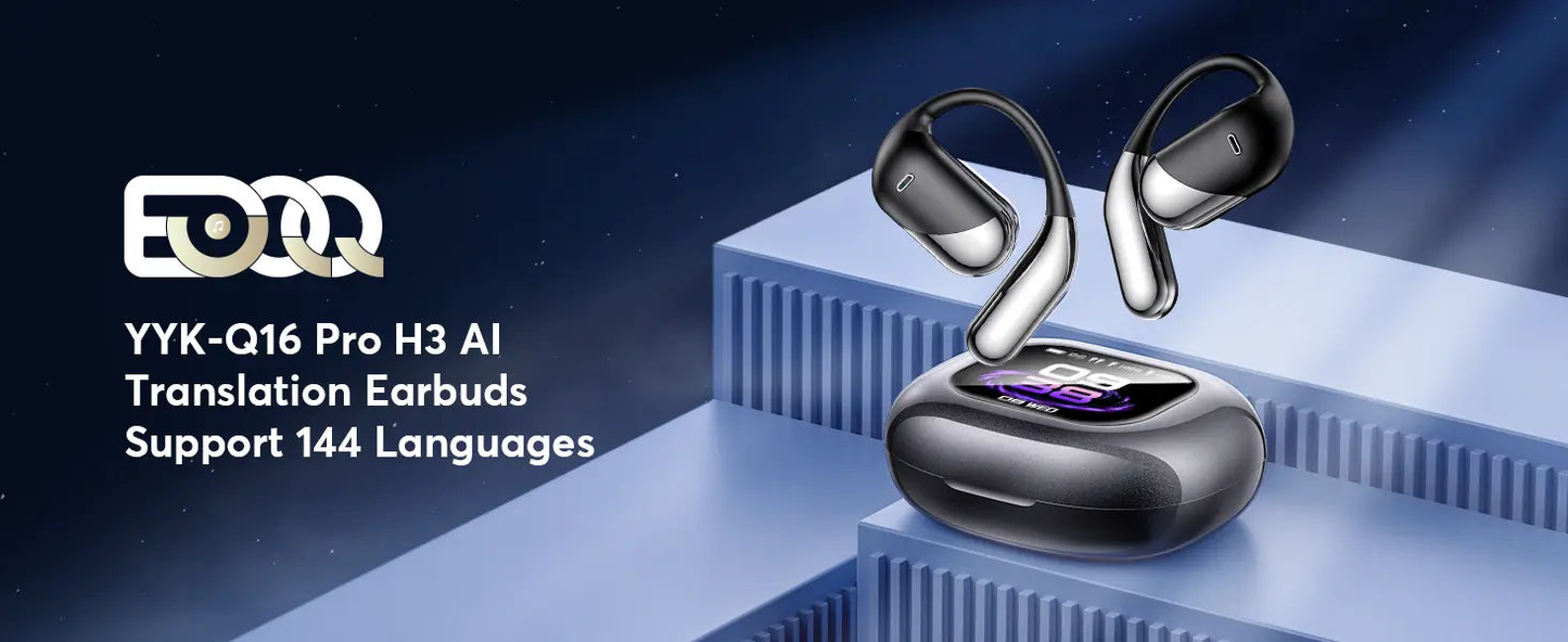 AI Translator Earbuds OWS with Smart Screen - 144 Languages, 60H Battery Life - Lxvox