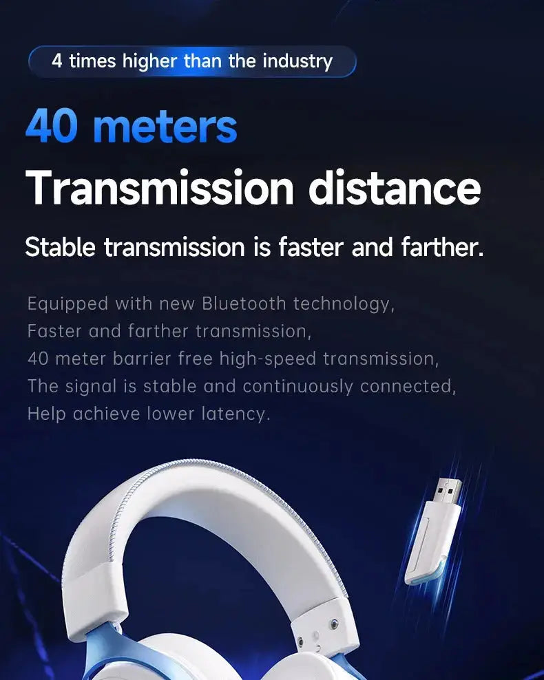 Professional Wireless Gaming Headset - TOPSPEED 7.1, 4-Mode with AI Mic - Lxvox