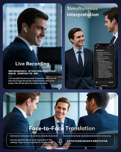 Professional AI Translator Earbuds - 188 Languages, 36H Battery Life - Lxvox