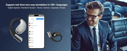 Professional AI Translator Earbuds for Effortless Communication | 164 Languages, 80 Hours Battery Life - Lxvox