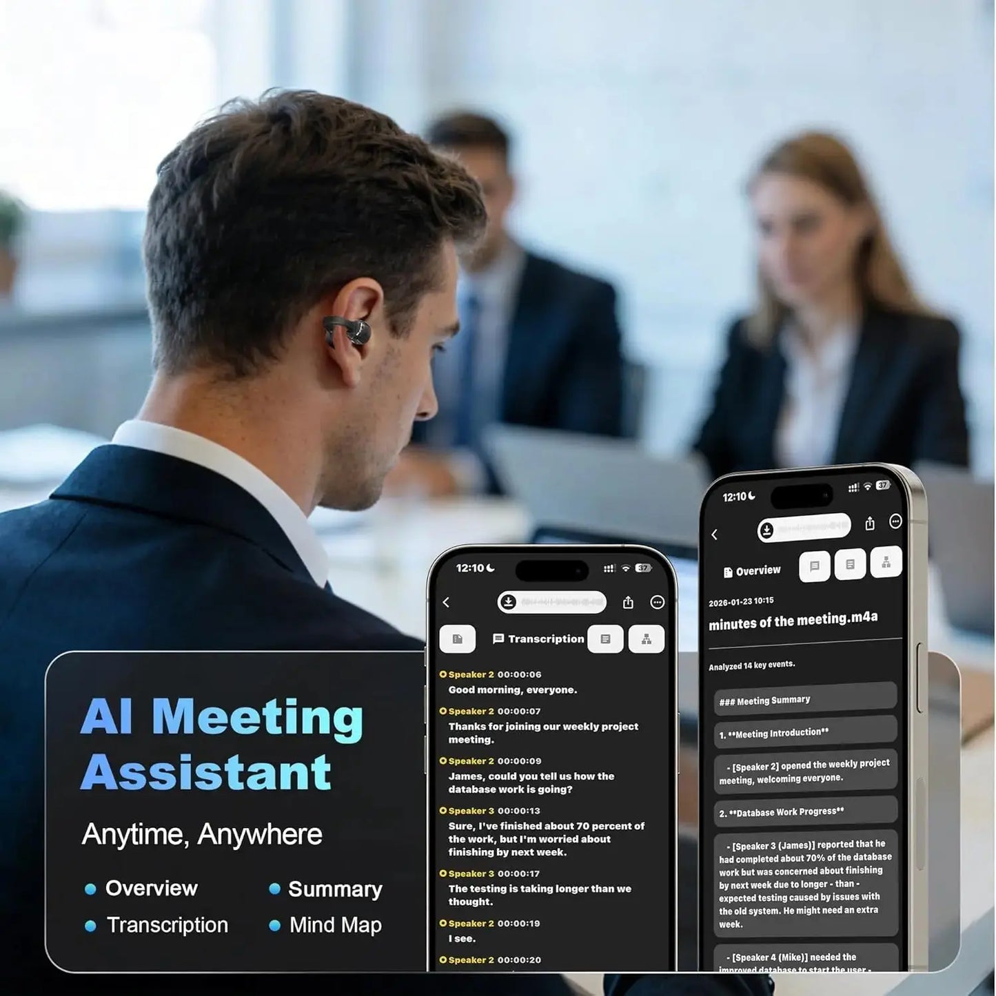 Professional AI Chip Translator Earbuds - App-Free, 60H, BT 6.0 - Lxvox