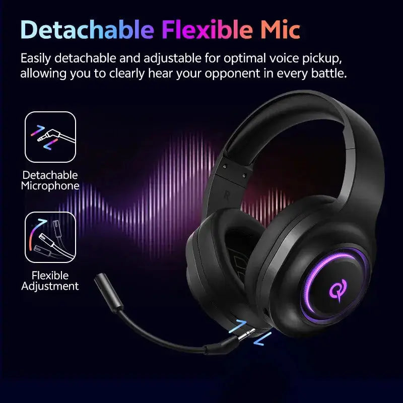 Professional Wireless Gaming Headset - 100H Battery Life, Triple-Mode Audio - Lxvox