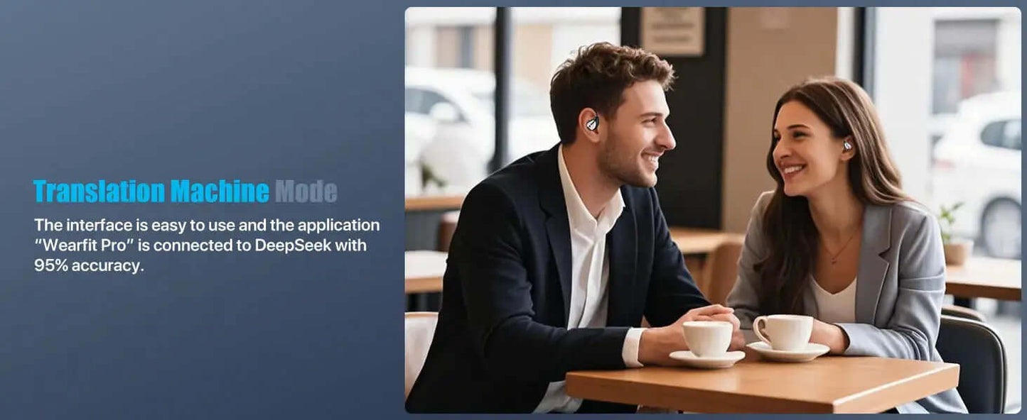 Professional AI Translator Earbuds - 164 Lang, Audio Video Call - Lxvox