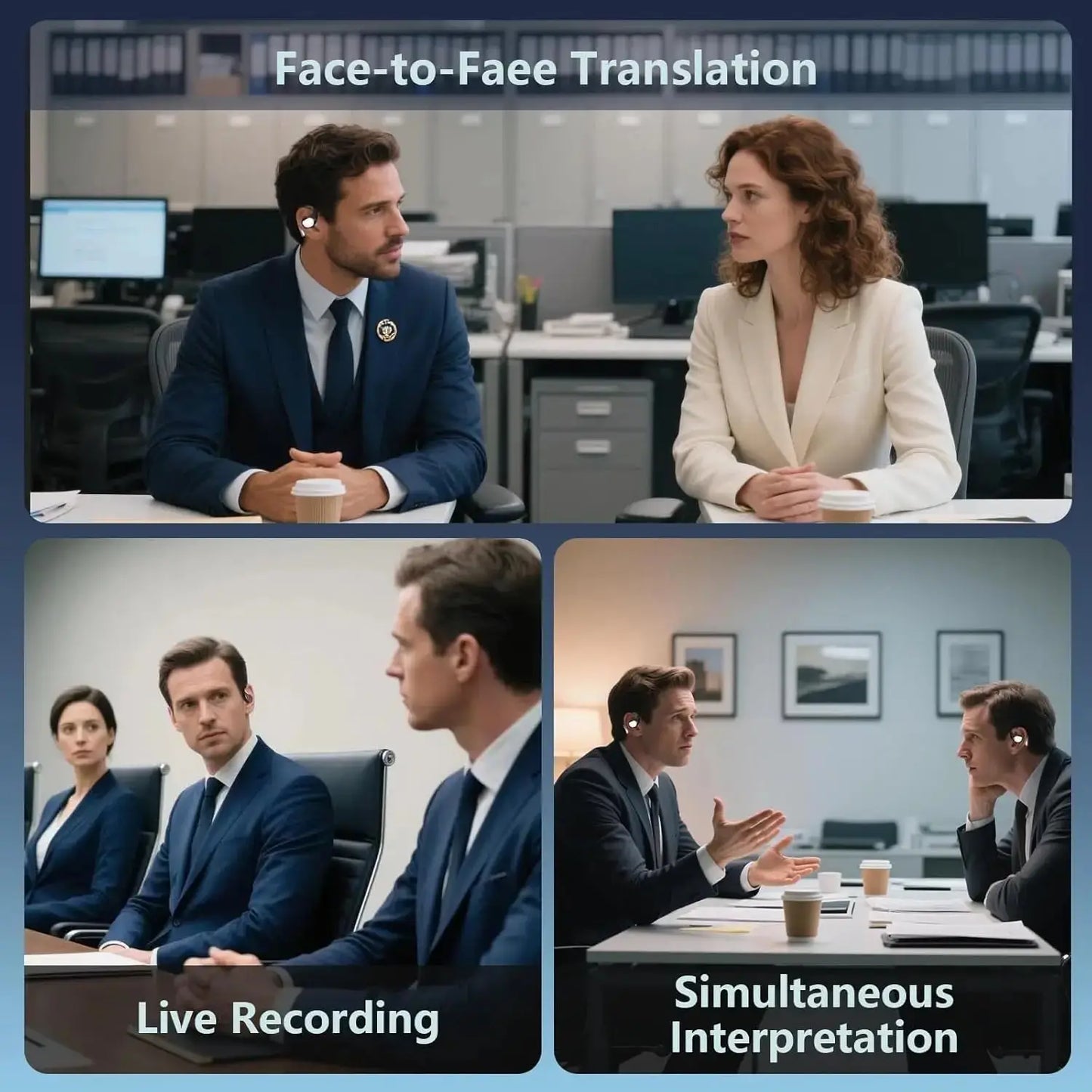 Professional AI Translator Earbuds for Effortless Communication | 164 Languages, 80 Hours Battery Life - Lxvox