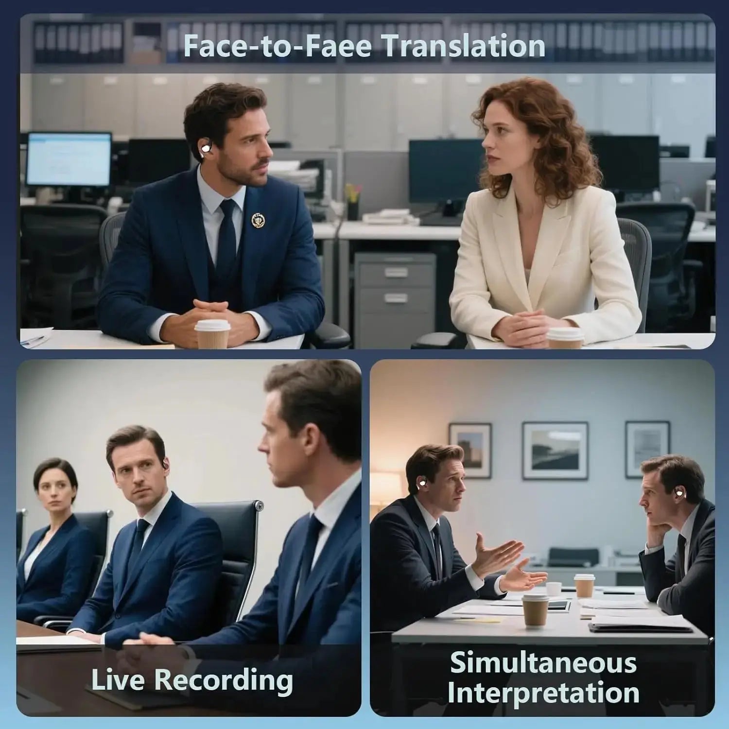 Professional AI Translator Earbuds for Effortless Communication | 164 Languages, 80 Hours Battery Life - Lxvox