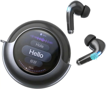 3-in-1 AI Translator Earbuds with Smart Screen Case (157 Languages) - Lxvox