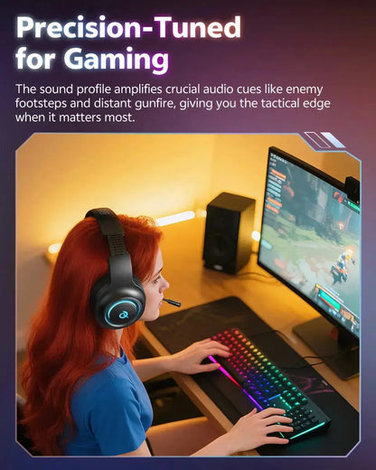 Professional Wireless Gaming Headset - 100H Battery Life, Triple-Mode Audio - Lxvox
